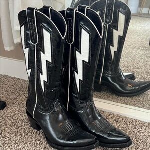 Allens Brand Athena 12" Lightning patent cowboy boots